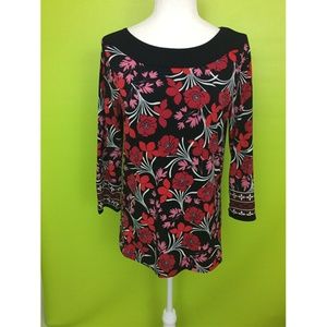 Rafaella Petite  Scoop Collar Multicolor Floral S